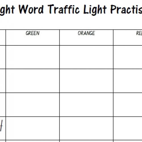 Practise 2 word worksheet Light sight off Columns)  (3 Year Traffic